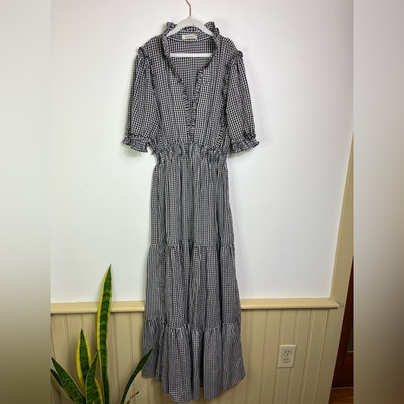 Max Studio Gingham Puff Sleeve Midi Dress | Cottagecore Prairie - Picture 6 of 12